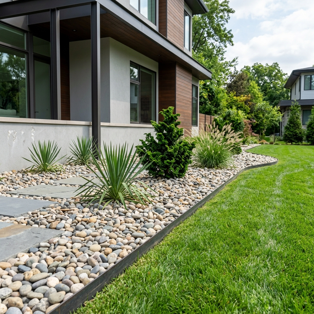 Professional river rock installation in Greenwood IN